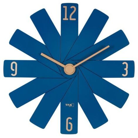 TFA Clock in the box  blau Wanduhr