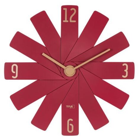 TFA Clock in the box  rot Wanduhr
