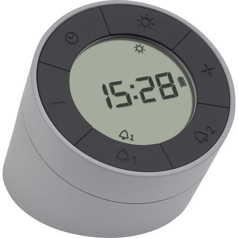 TFA Dostmann 60.2029.10 Quarz Wecker Grau, Anthrazit Alarmzeiten 2