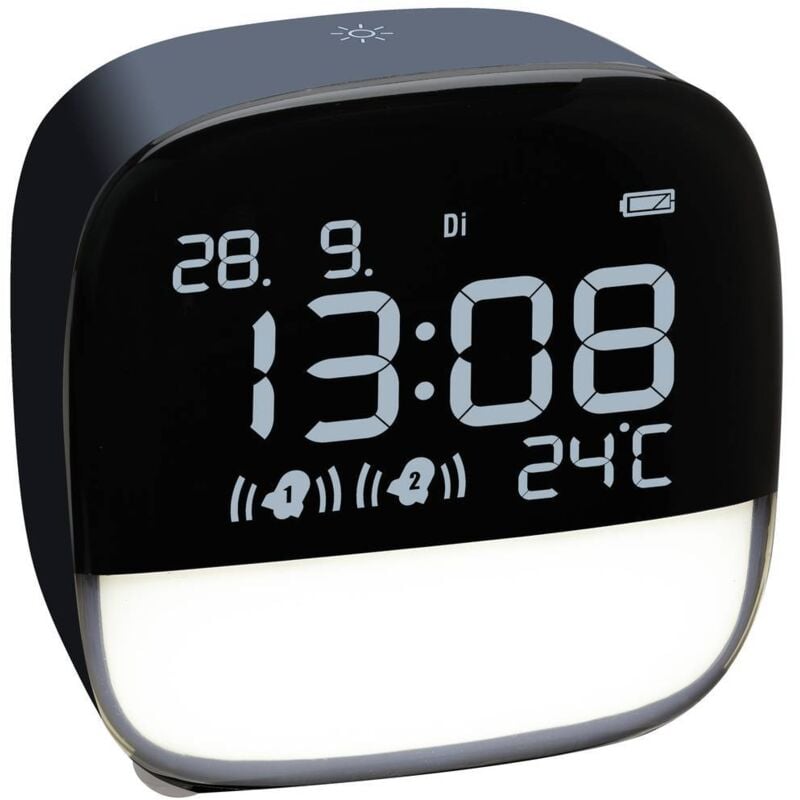 TFA - Dostmann 60.2034.06 à quartz Réveil bleu nuit Heures de réveil 2