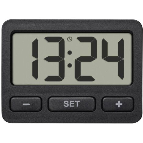 TFA DOSTMANN 60.2035.01 À QUARTZ HORLOGE DE TABLE NOIR