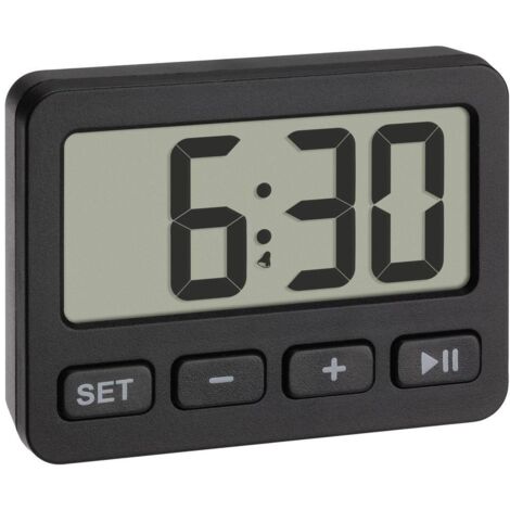 TFA Dostmann 60.2036.01 à quartz Réveil noir Heures de réveil 1 1 minuterie V982173