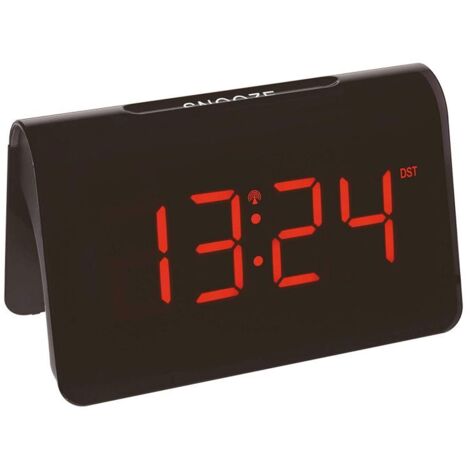 TFA Dostmann 60.2543.05 radiopiloté(e) Réveil noir Heures de réveil 1 grand écran C382771