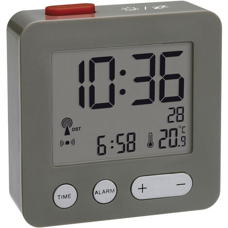 TFA Dostmann 60.2545.10 Funk Wecker Anthrazit Alarmzeiten 1