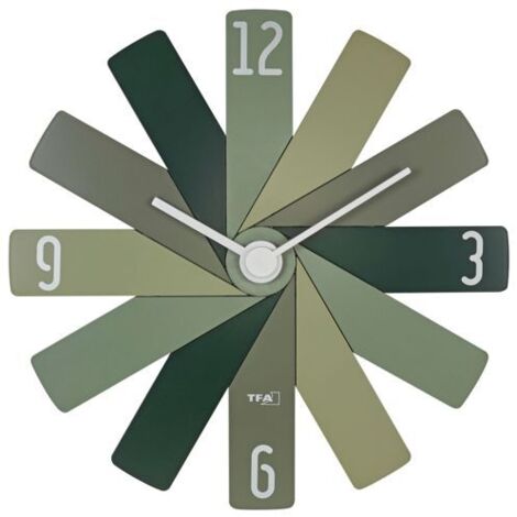 TFA Dostmann 60.3020.04 Quarz Wanduhr 400 mm x 37 mm x 400 mm  Grün, Oliv, Waldgrün Leisegang-Uhrwer