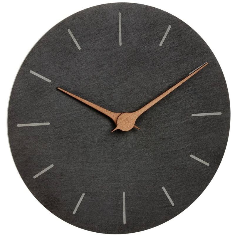 Tfa Dostmann - Horloge murale 60.3068.10 à quartz 25 cm x 4.3 mm ardoise mécanisme d'horloge silencieux