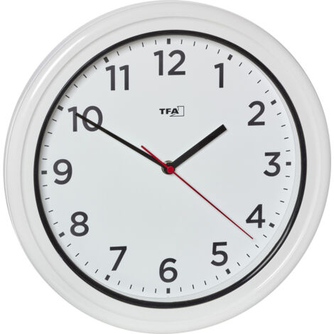 TFA Dostmann 60.3078.02 Quarz Outdooruhr 330 mm x 52 mm  Weiß spritzwassergeschützt