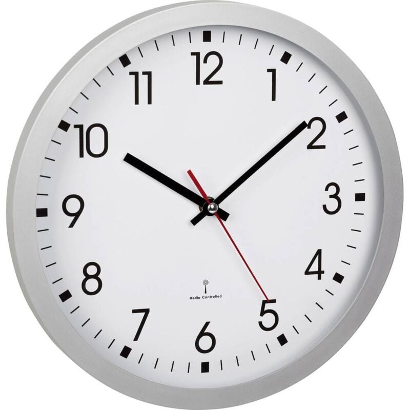 Tfa Dostmann - Horloge murale 60.3522.02 radiopiloté(e) 30 cm x 4.3 cm argent