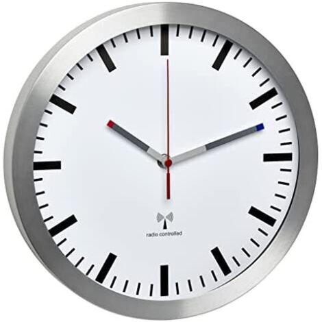 TFA Dostmann 60.3528.02 Orologio da parete radiocontrollato in alluminio