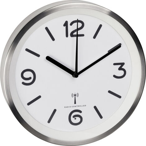 TFA Dostmann 60.3535.02 Funk Wanduhr 253 mm x 42 mm Aluminium (gebürstet)