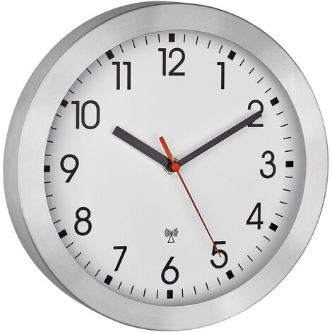 TFA Dostmann 60.3546.02 Funk Wanduhr 25 cm x 4 cm Aluminium (gebürstet)