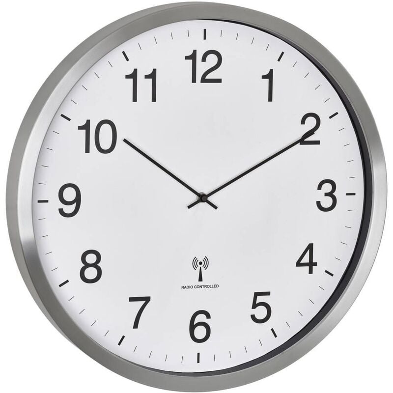 Tfa Dostmann - Horloge murale 60.3548.02 radiopiloté(e) 508 mm x 65 mm blanc, argent grand écran