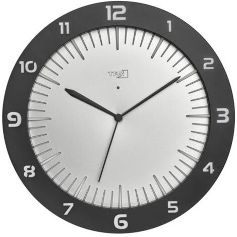 TFA Dostmann 60.3553.10 Funk Wanduhr 303 mm x 45 mm x 303 mm  Grau Großes Display