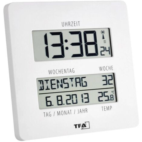 TFA Dostmann 60.4509.02 Orologio da Parete Digitale Bianco