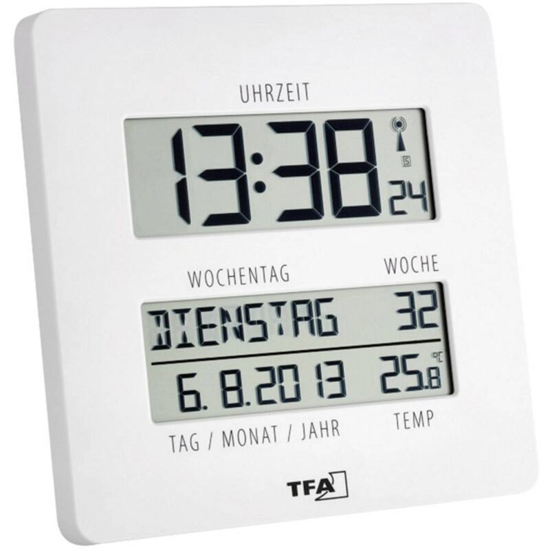 Tfa Dostmann - Horloge murale 60.4509.02 radiopiloté(e) 27 mm x 195 mm x 195 mm blanc