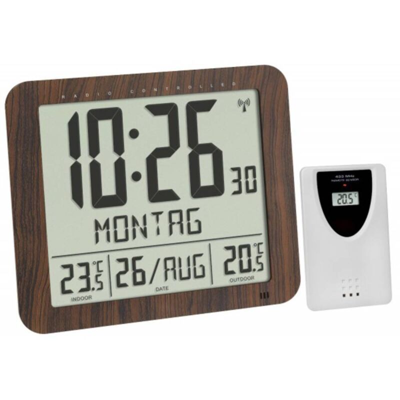 Tfa Dostmann - Horloge murale 60.4518.08 radiopiloté(e) 248 mm x 25 mm x 206 mm bois
