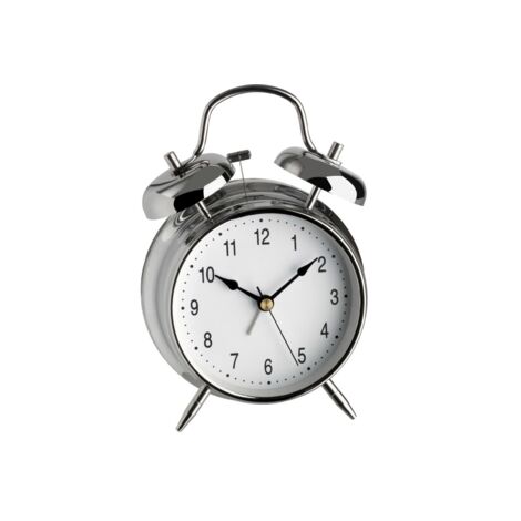 TFA Dostmann 98.1043 Quarz Wecker Silber Alarmzeiten 1
