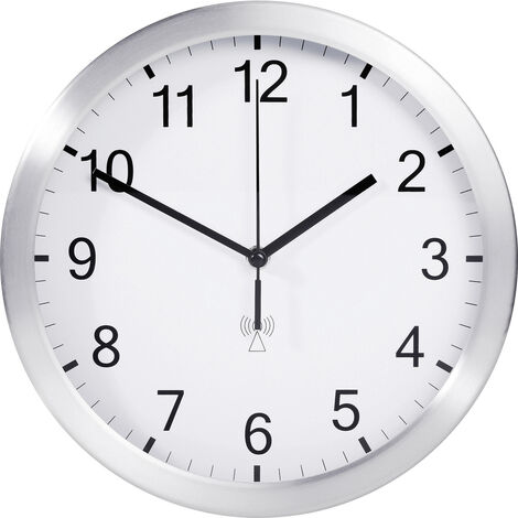 TFA Dostmann 98.1091.02 Funk Wanduhr 25 cm x 4 cm Aluminium (matt)