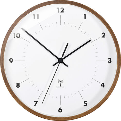 TFA Dostmann 98.1097 Funk Wanduhr 25.5 cm x 5 cm Holz