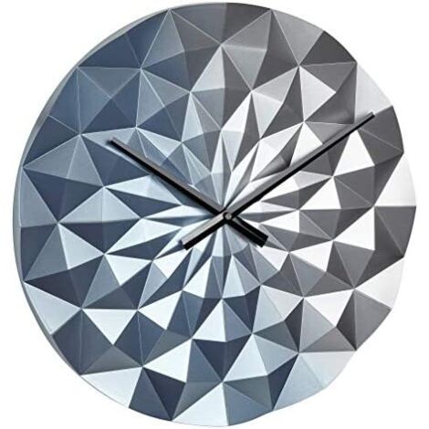 TFA Dostmann Analoge Wanduhr Diamant, 60.3063.06, mit Qualitätswerk, polygonal, lange Batterielebensdauer, blau metallic, 396 x 44 x 396 mm, 396 x 44 x 396 mm