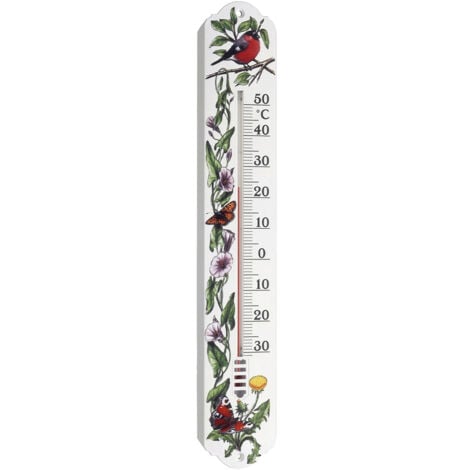 TFA Dostmann Analoges Innen-Außen-Thermometer Thermometer Weiß, Blumen