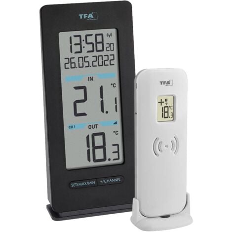 TFA Dostmann BUDDY Thermomètre numérique radiopiloté noir