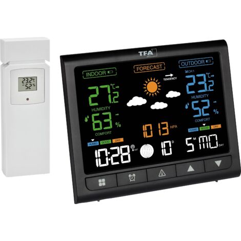 TFA Dostmann Contrast station météo noire avec écran VA