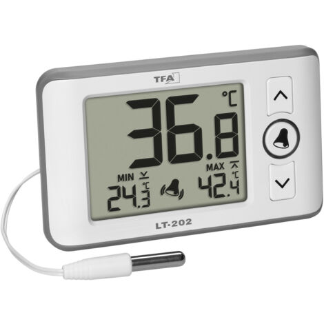 TFA Dostmann Digitales Profi-Thermometer mit Kabelfühler LT 202 Thermometer Weiß 30.1052.02