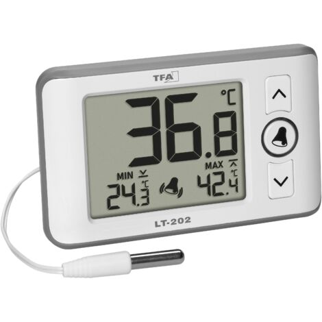 TFA Dostmann Digitales Profi-Thermometer mit Kabelfühler LT 202 Thermomètre blanc 30.1052.02 V452383