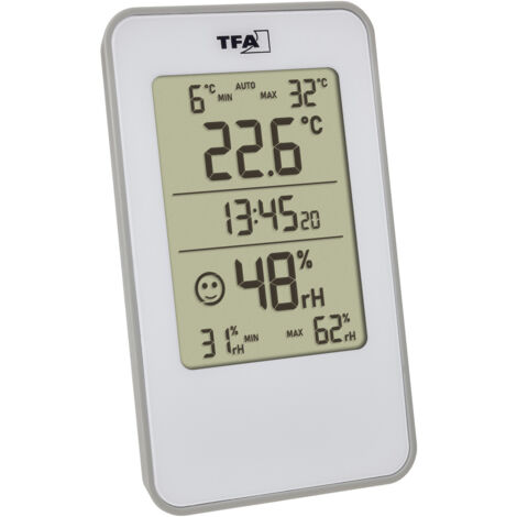 TFA Dostmann Digitales Thermo-Hygrometer Thermo-/Hygrometer Weiß 30.5057.02
