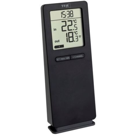 TFA Dostmann Funk-Thermometer LOGOneo Funk-Thermometer digital Schwarz 30.3071.01