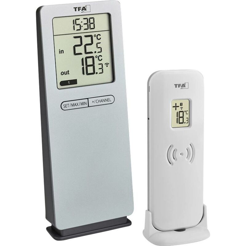 Image of Tfa Dostmann - Funk-Thermometer LOGOneo Termometro digitale senza fili Argento