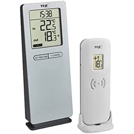 TFA Dostmann Funk-Thermometer LOGOneo Thermomètre numérique radiopiloté argent 30.3071.54 W428822