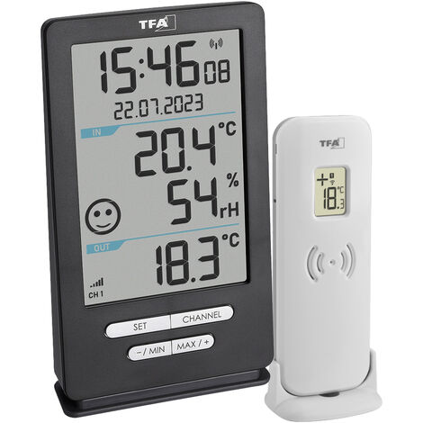 TFA Dostmann Funk-Thermometer XENA HOME Funk-Thermometer digital Anthrazit 30.3074.10
