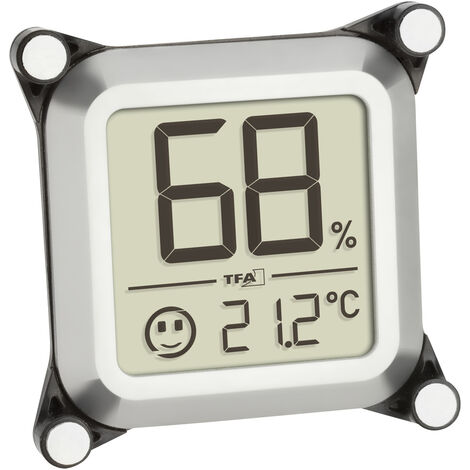 TFA Dostmann Humidore Thermo-/Hygrometer Silber 30.5056.54