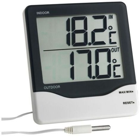 TFA Dostmann  Kabelgebundenes Thermometer Schwarz-Weiß 30.1011.K