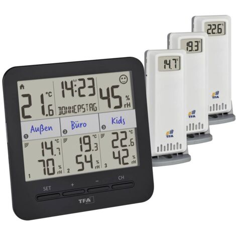 TFA Dostmann KLIMA@HOME 2 Termoigrometro senza fili Nero 30.3075.01