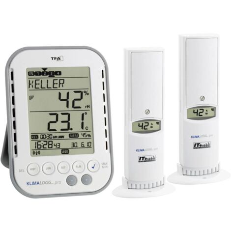 TFA Dostmann KLIMALOGG PRO Starter Set Hygromètre 1 % HR 99 % HR kit de mesure de l'environnement TFA Starter, fonction