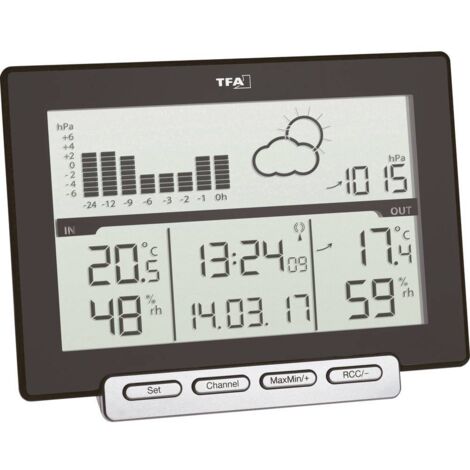 TFA Dostmann Meteo Sens 35.1139.01 Station météo radiopilotée Prévisions météorologiques 12 à 24 heures Nombre de capteurs max. 3 C396871