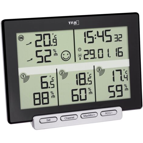TFA Dostmann Multi-Sens Funk-Thermo-/Hygrometer Schwarz 30.3057.01