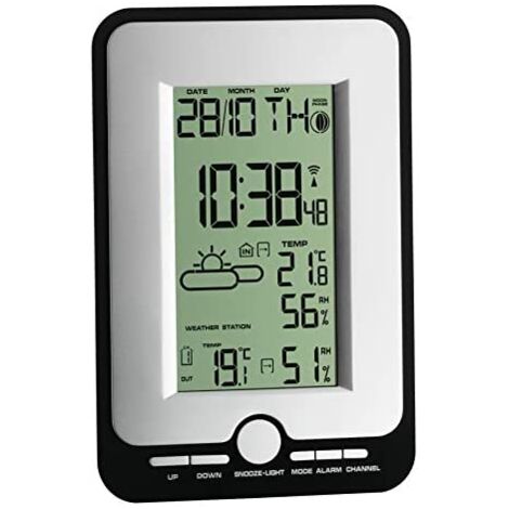 TFA-Dostmann Multy Negro, Plata LCD Batería