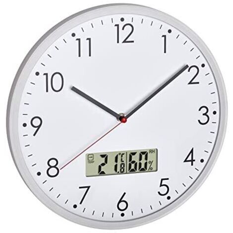 Tfa Dostmann Orologio Analogico da Parete al Quarzo Rotondo  Bianco