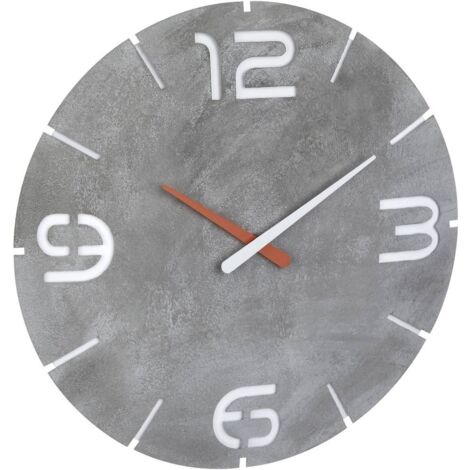 TFA Dostmann Orologio da Parete Analogico Contour Effetto Cemento-Bianco