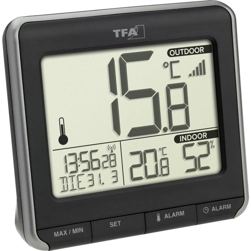 Image of Tfa Dostmann - prio Termometro digitale senza fili Nero, Bianco