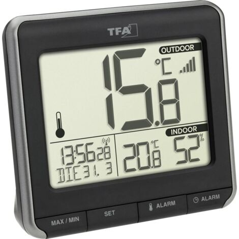 TFA Dostmann PRIO thermomètre numérique sans fil noir blanc