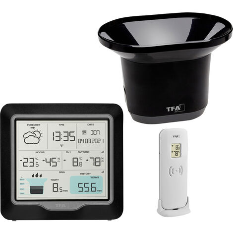 TFA Dostmann RAIN PRO 35.1160.01 Funk-Wetterstation Vorhersage für 12 bis 24 Stunden Anzahl Sensoren