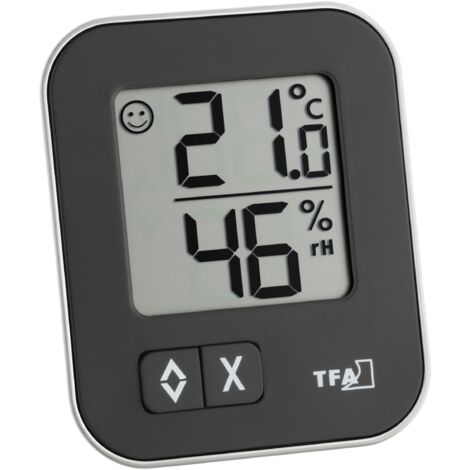 TFA Dostmann termo-igrometro digitale Moxx, 30.5026.01, temperatura e umidità interna, clima ambientale, livello di comfort, nero