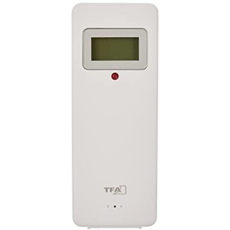 TFA Dostmann Termo-igrotrasmettitore 30.3247.02 con display, ricambio per stazione meteo radio Elements e Quadro V2, bianco