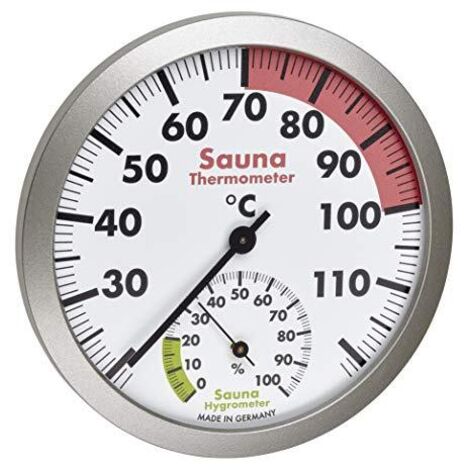 TFA Dostmann Termoigrometro analogico per sauna con materiali resistenti al calore, temperatura umidità, 120 x 37 x 120 mm (L x P x A)