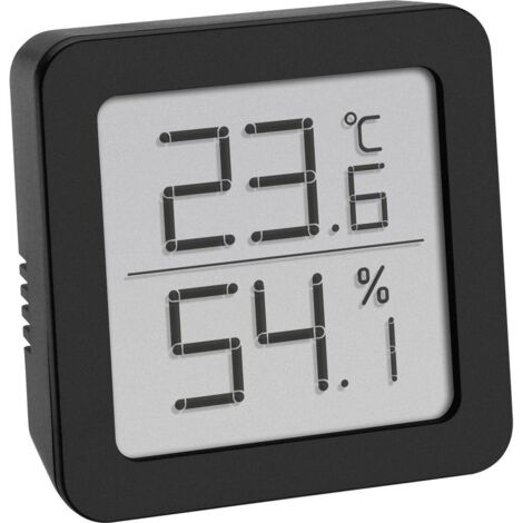 TFA Dostmann Termoigrometro digitale, 30.5051.01, per la climatizzazione degli ambienti, piccolo e maneggevole, nero